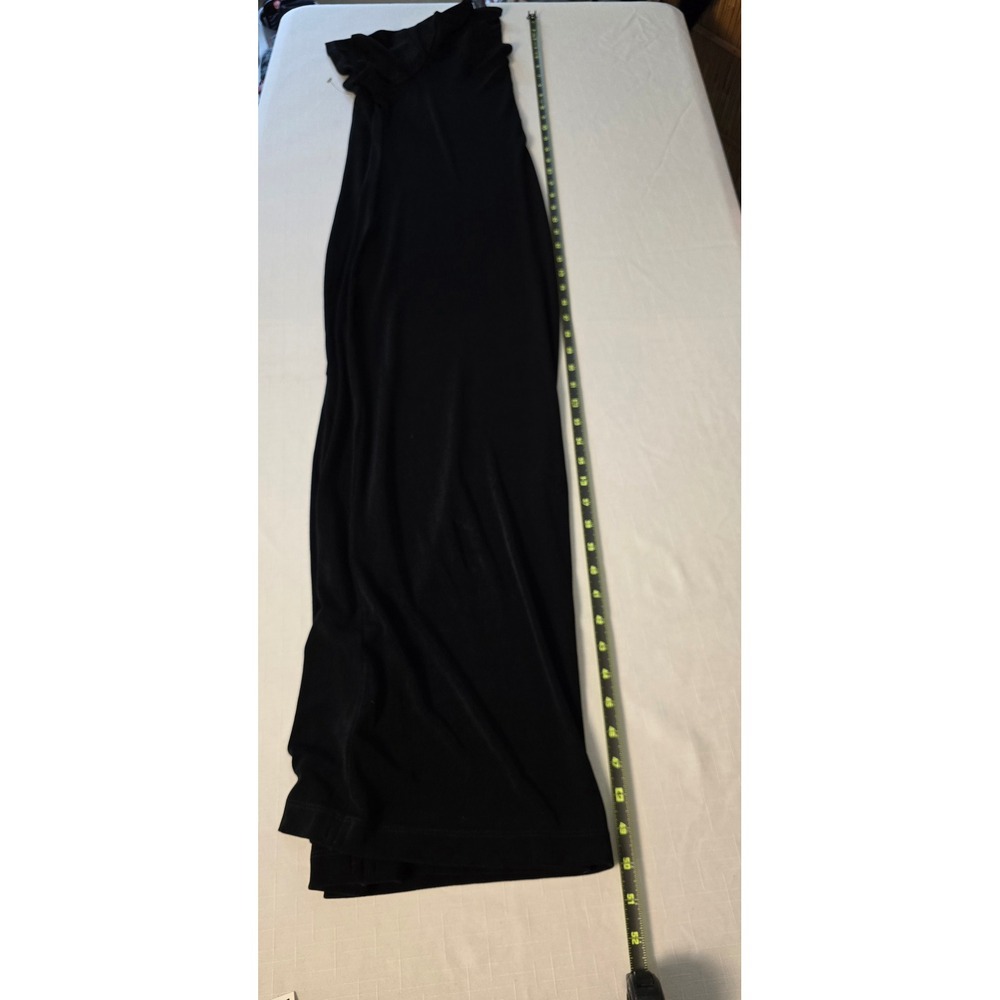 Chicos Travelers Black Maxi Dress V-Neck Short Sleeve Acetate Blend Size 2 L - Picture 7 of 8